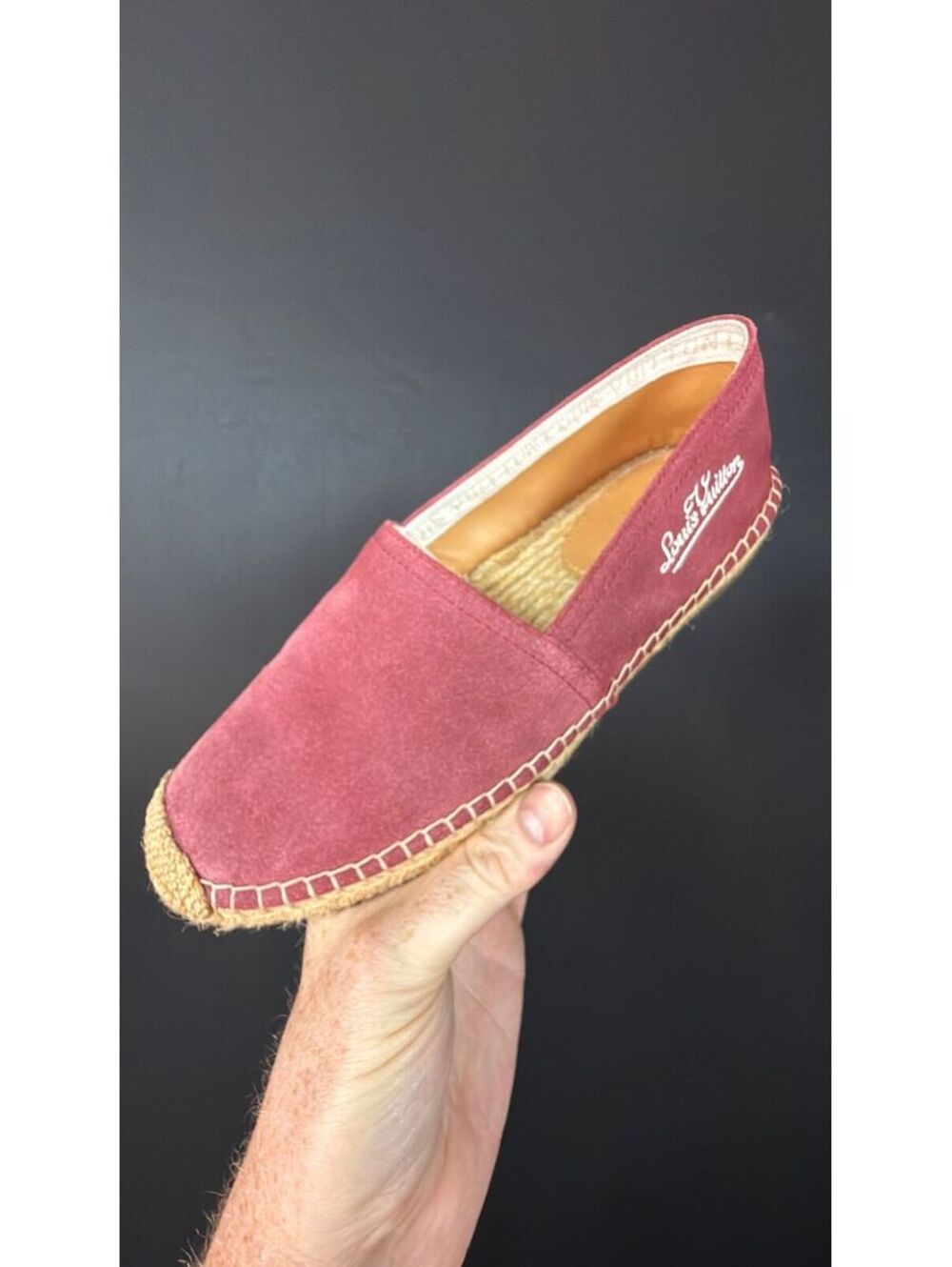 Louis Vuitton Burgundy Suede Espadrilles Size 6.5LV 9-9.5 women’s